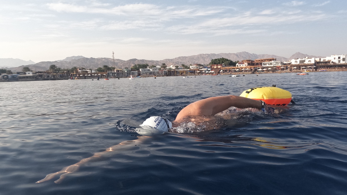 Алексей Бузин на сборах по плаванию на открытой воде клуба Aqualibrium в Дахабе