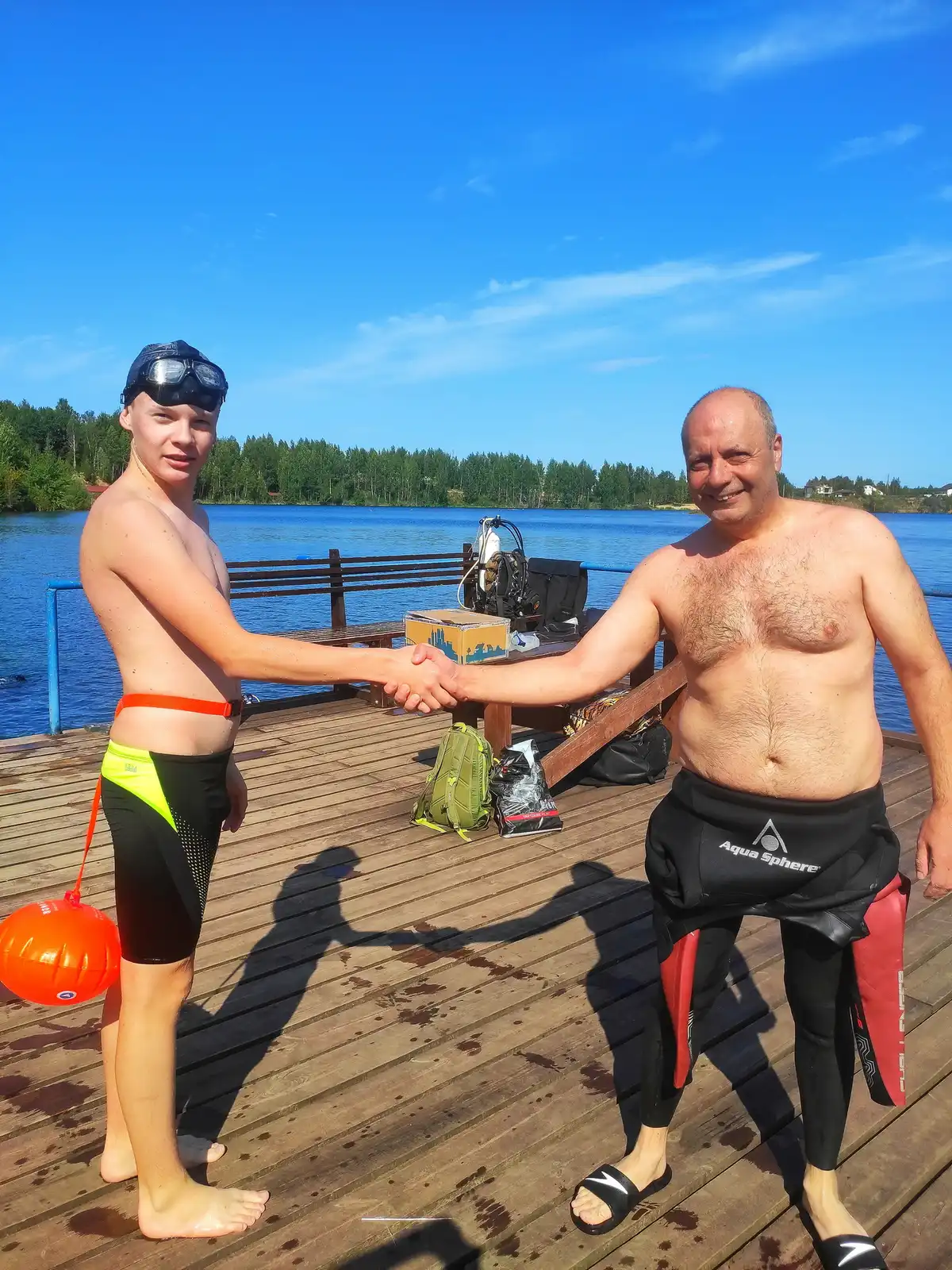 Победители заплыва. Соревнования по плаванию Spas-Kamenka 21