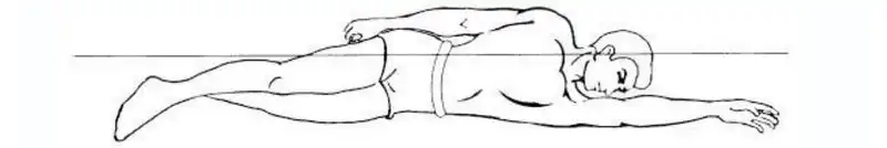 Иллюстрация из книги Терри Лафлина "Полное погружение". Правильное положение передней руки в кроле