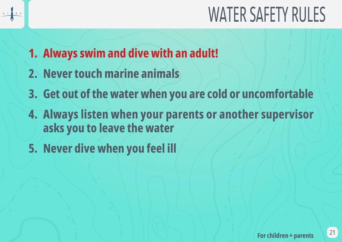 Обучение детей нырянию по программе AIDA Youth